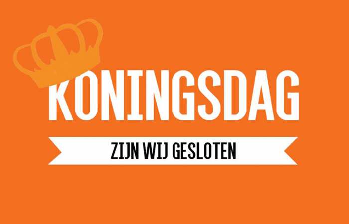 Sluiting op Koningsdag 26 april 2025